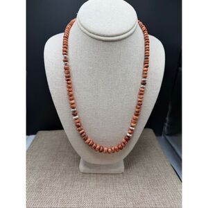 Artisan Sterling Silver & Banded Stone Necklace Earthy Brown Sardonyx /Jasper Be